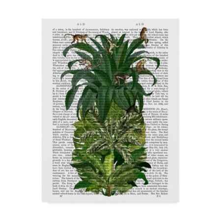 Trademark Fine Art Fab Funky 'Pineapple, Monkeys' Canvas Art, 35x47 WAG00514-C3547GG